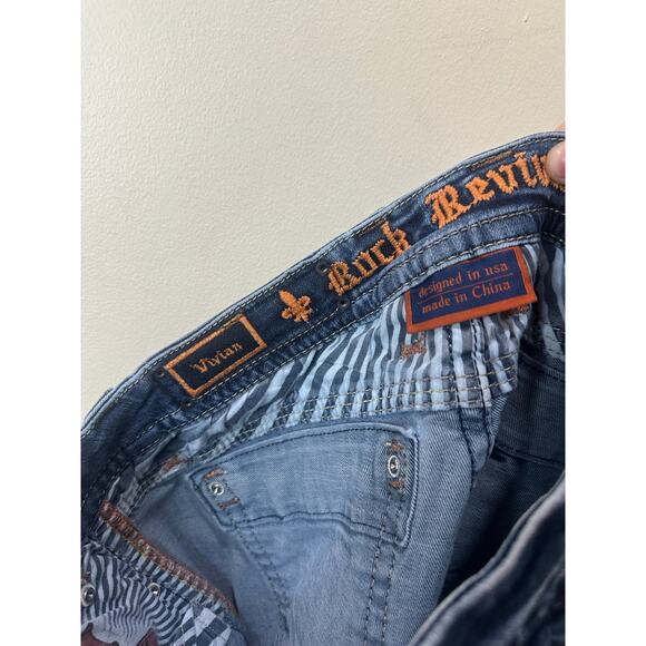 Rock Revival Vivian Straight Stretch Jeans Sz 28x30 Blue Denim Great!! - Picture 8 of 10